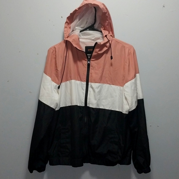 Ambiance Outerware Pink, White, Black Windbreaker Jacket Large - Picture 1 of 7